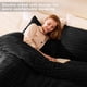 thumbnail image 4 of Juego de edredón CozyLux Fluffy Queen Size, negro, 3 piezas, 4 of 6