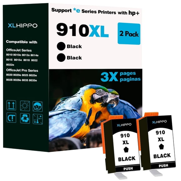Cartucho de tinta XLhippo 910XL negro - Pack de 2