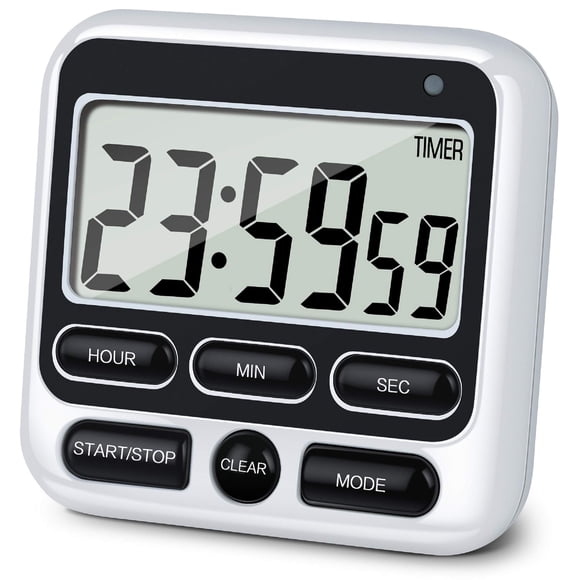 Reloj digital de cocina KTKUDY de 24 horas con alarma, color negro