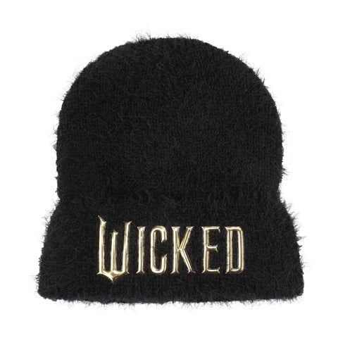 Brazalete De Lana Borrosa Negro Con El Logotipo De Beanie Bioworld Wicked Para Adulto