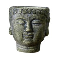 Magideal - Maceta Con Cabeza De Buda, Contenedor De Plantas, Bonsái, Adorno Creativo, Decoración, Florero, Macetero Para Interior, Escritorio, Oficina Y Exterior Verde