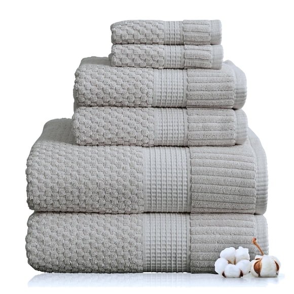 Juego de Toallas NY Loft 6 piezas gris algodón Oeko‑TEX