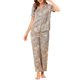 thumbnail image 2 of INSPIRE CHIC Conjunto de Pijama de Satén para Mujeres Regreso a Clases, Top de Manga Corta y Pantalones de Seda Floral 2 Piezas Pijamas XS Gris, 2 of 6