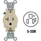 thumbnail image 3 of Enchufe Leviton R51-T5020-0IS de 20 A, color marfil, resistente al temple, 3 of 3