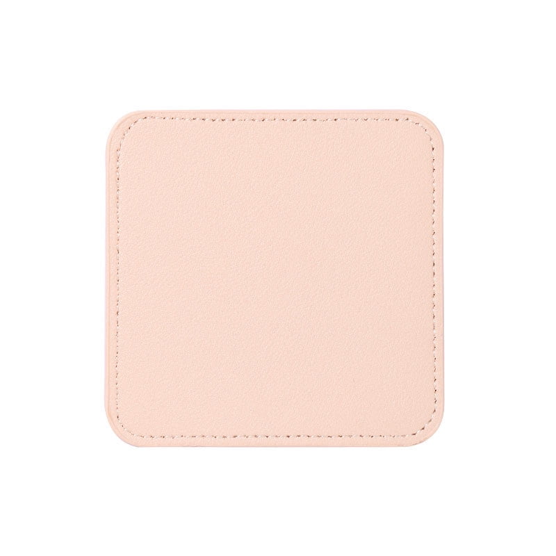 Xmhytop Juego De 4 Posavasos Rectángulo De Piel Suave Con Costura Decorativa, Ideal Para Tazas, Mesas De Madera Y Decoración Hogar, 3.6 Pulgadas, Rosa