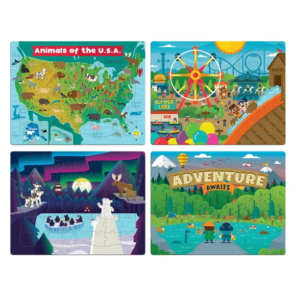 Tray Puzzles Chuckle & Roar, mapa de animales de EE. UU., Polar Adventure