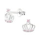 thumbnail image 1 of Aros Plata 925 De Boton Con Forma De Corona Y Circonita Cubica, 1 of 2