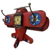 Vgo - Adorno Metal Avion Reloj + Colg 39X12X30