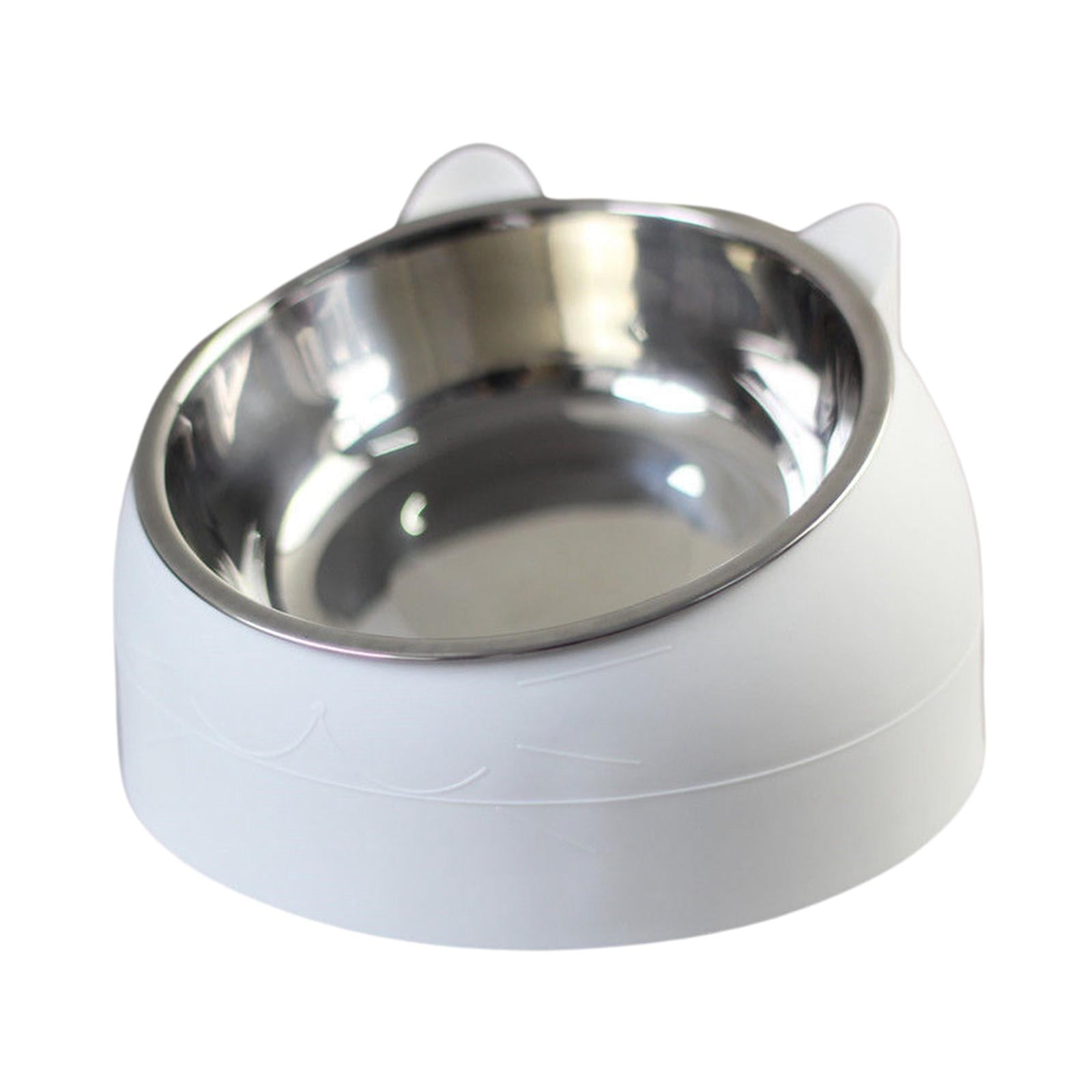 Ioensy - Pet Feeder 15° Elevado Tazón Único Para Gato Perro Para Perros Pequeños Medianos Gatito Blanco