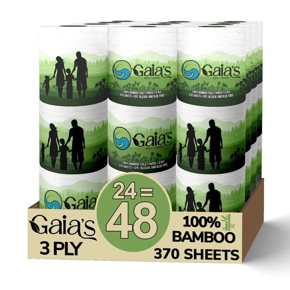 Papel higiénico GAIA'S Premium Organic Bamboo 24 Mega Rollos