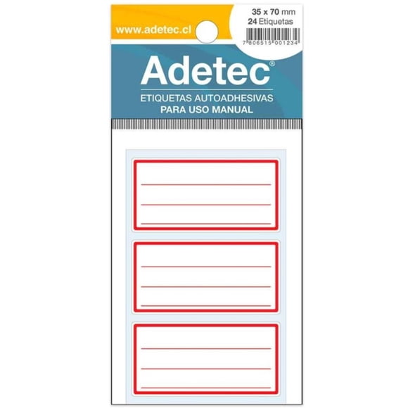 ETIQUETA LINEA ROJA 1UN ADETEC