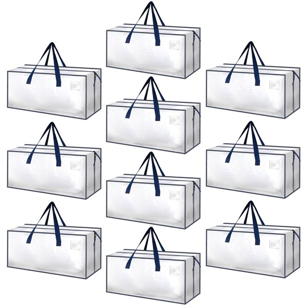 Bolsas de mudanza HealSmart extra grandes, paquete de 10 unidades, 95 L, con cremalleras