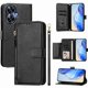 thumbnail image 1 of Funda tipo cartera para Realme Narzo N55 con bolsillo con cremallera, tarjetero, soporte, correa para la muñeca y tapa de cuero Negro, 1 of 5