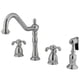 thumbnail image 1 of Grifo de cocina Kingston Brass French Country con rociador de latón, 1 of 6