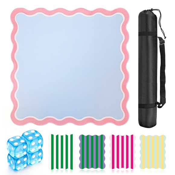 Alfombrilla de Mahjong ZWFCGMMBC 56 cm Rosa/Azul con Bolsa