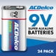 thumbnail image 2 of Batería ACDelco superalcalina de 9 V, paquete de 24, 7 años de vida útil, 2 of 6