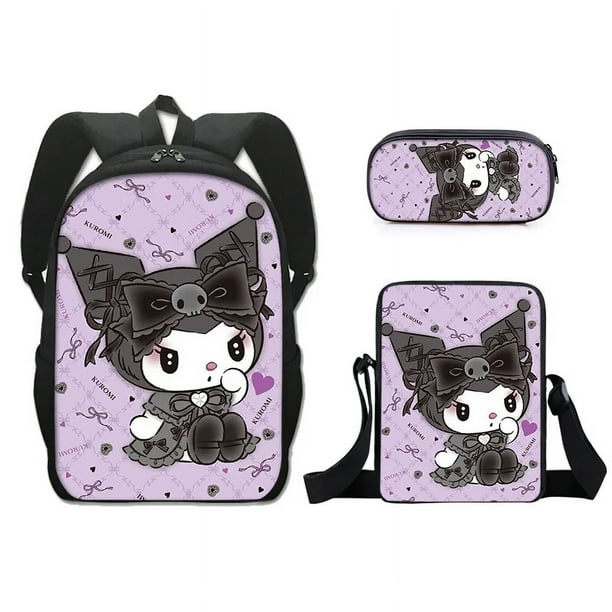 MINISO Sanrio Kuromi Backpack Sanrio Backpack Pencil Bag Student School Bag Primary and Middle kawaii Cartoon School Bag Mochila