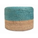 thumbnail image 1 of Puff Deco Puff Yute Turquesa/Natural Redondo Diseño Moderno Natural Rustico0,4x0,4 mts, 1 of 2