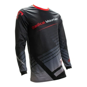 Jersey Mtb Negro Rojo Xl Radical Mountain