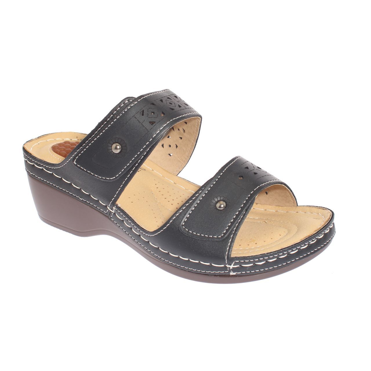 Vía Franca - Sandalia Confort Negro Modelo Italiano