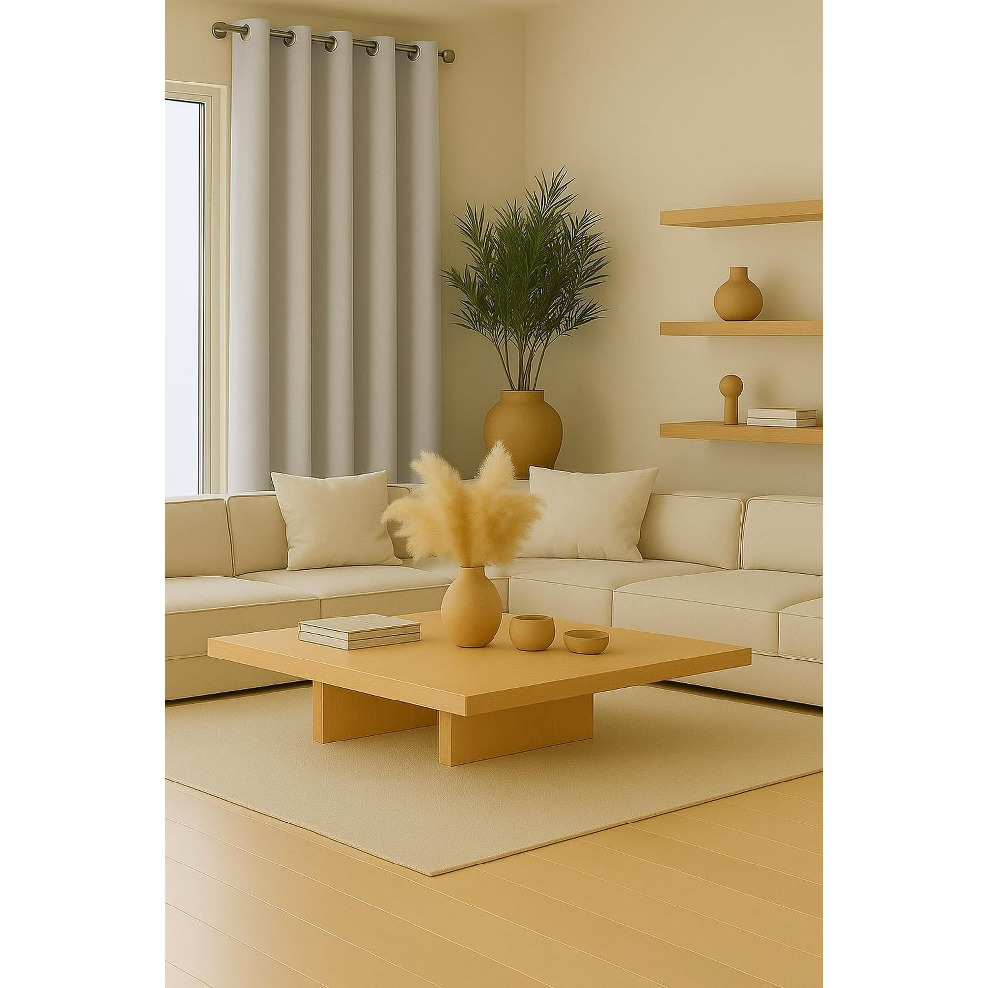 Clems - Cortina Engomada Termica 100% Blackout 140x225 Crema 140x225