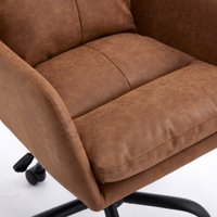 M&Ms - Artificial Leather, Pu Leather, Black Base, Adjustable In Height, Suitable For Office, Bedroom, Dressing Table And Other Environments. An Office Chair.Brown
