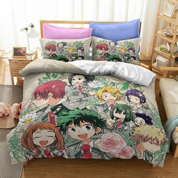Japan Anime My Hero Academia Comic Quilt Duvet Cover Set Super 3-Piece Bedding Set
