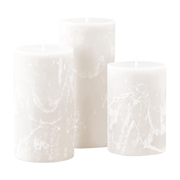 Set de 3 velas pilar aromáticas de menta Becky Home, 3x4, 3x5, 3x6