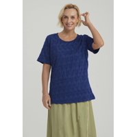 Fashionspark - Polera Mujer Texturizada Azul Oscuro