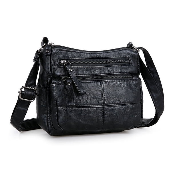 Mini Multi-Layer Crossbody Bag, Vintage PU Shoulder Bag, Women's Casual Handbag & Phone Purse (7.48"x6.29"x3.14")