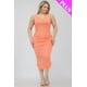 thumbnail image 1 of Saronite Vestido Midi Ajustado sin Mangas, Elástico, Fruncido y con Escote Cuadrado, Color Flamenco (Talla Grande para Mujer), 1 of 5