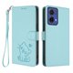 thumbnail image 1 of Funda Billetera con Relieve de Gato para Motorola MOTO G85 5G, Verde Claro, 1 of 6