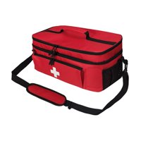 Ioensy - Bolsa De Primeros Auxilios, Organizador De Botellas Portátil Rojo Para Emergencia, Senderismo, Oficina