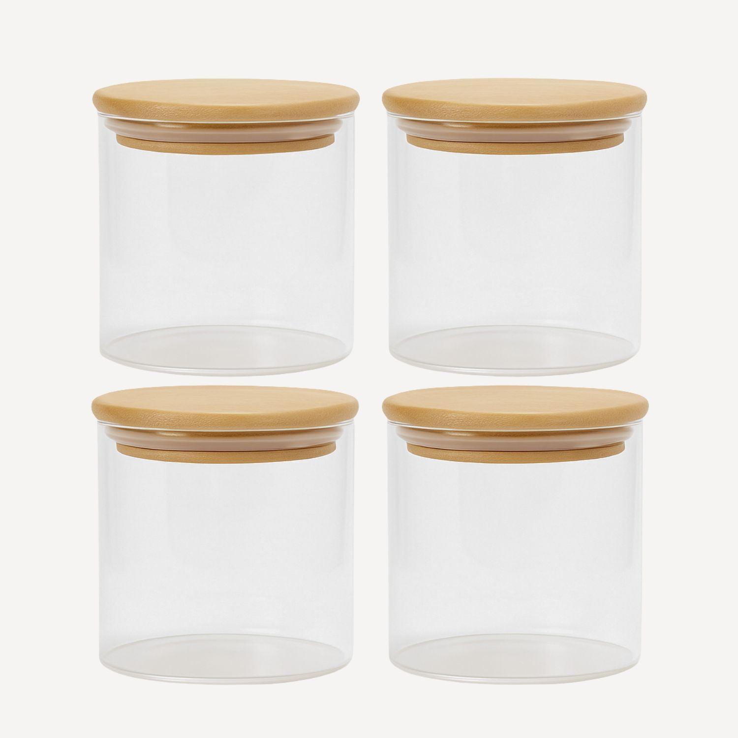 Genérico - Set De 4 Frascos Condimentos Especias Bambú 250ml 6x8cm