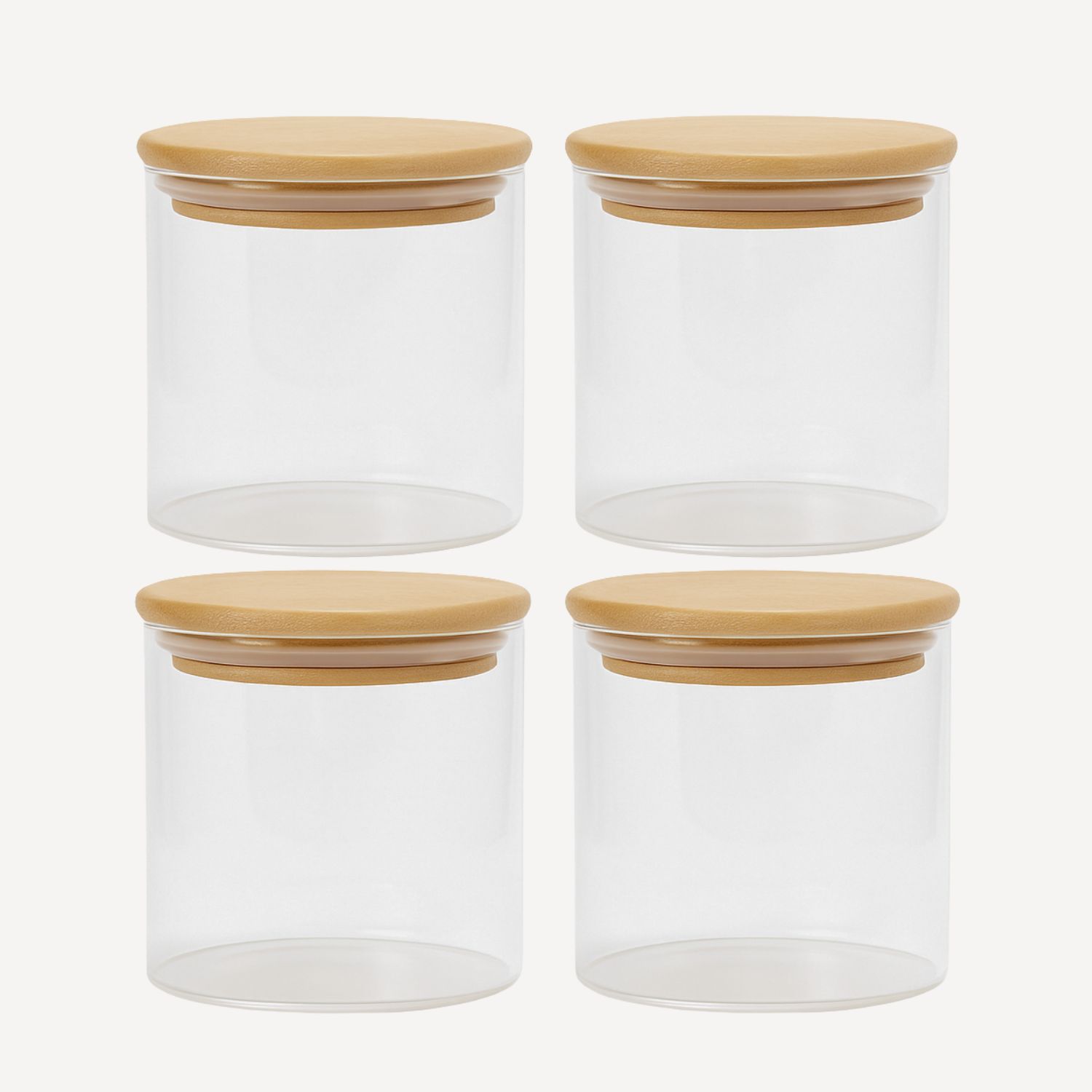 Genérico - Set De 4 Frascos Condimentos Especias Bambú 250Ml 6X8Cm