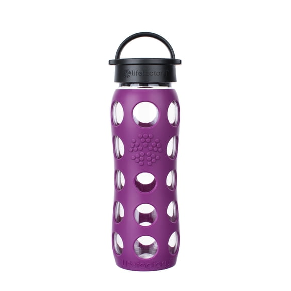 Botella de vidrio Lifefactory de 650 ml libre de BPA con funda de silicona