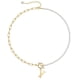 thumbnail image 1 of Collar HESHPAWS Gold Initial Pearl 14K Gold Plated Paperclip Link Cadena Ajustable, 1 of 3