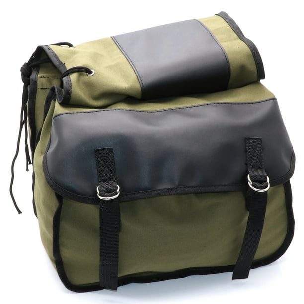 Universal Motorbike Saddle Bag Motorcycle Canvas Waterproof Panniers Box Side Tools Bag Pouch For Honda Shadow 750 Suzuki DR650 Harley Sportster