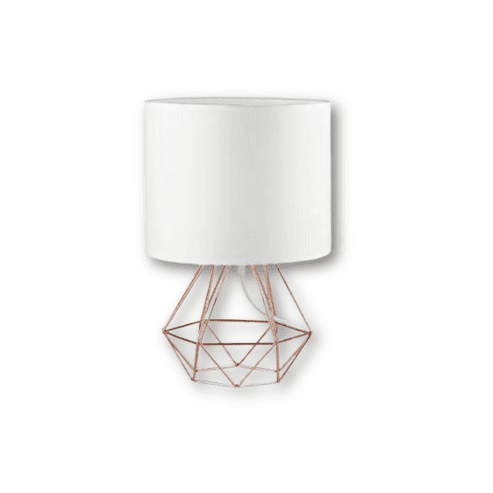Estilodomus - Lámpara Noche Vintage Geométric Metal Luz Velador Escritorio Rosado