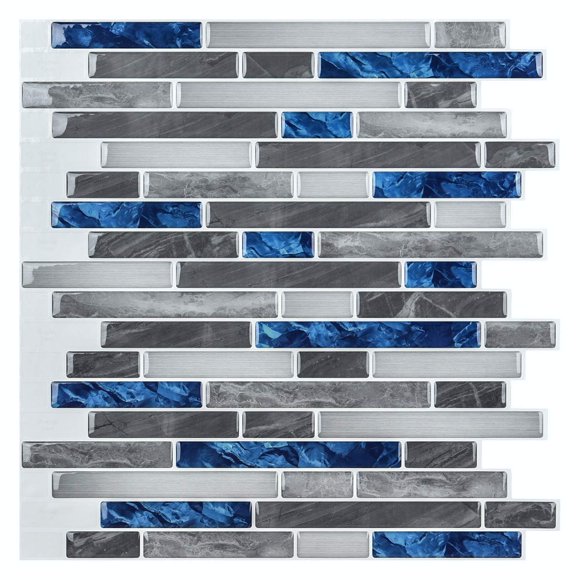 Pegatina Art3d Autoadhesiva Mármol Azul 30 × 30 cm 10 Hojas