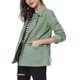 thumbnail image 4 of INSPIRE CHIC Chaquetas utilitarias para mujer con cordón en la cintura, bolsillos con solapa, cremallera y botones, verde claro XL, 4 of 6