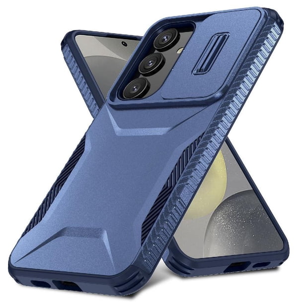 Funda Resistente para Samsung Galaxy S24 con Tapa Deslizante y Protección Militar Azul