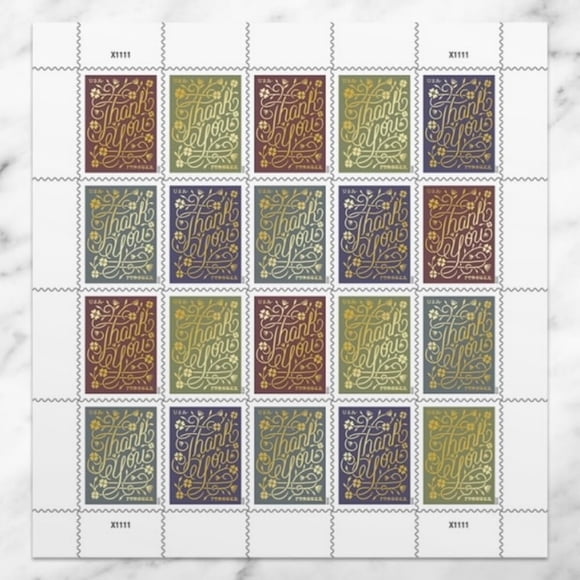 USPS Thank You Sheet of 20 Postage Forever Stamps 2020 Sco
