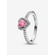 thumbnail image 1 of Anillo Elevado Corazón Rosa Plata De Ley 8 5, 1 of 3