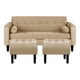 thumbnail image 1 of Sofa Retro 3c + 2 Pouf Felpa 00 Beige, 1 of 6