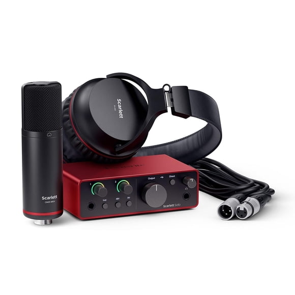Paquete Para Grabación Focusrite Scarlett Solo Studio 4th Gen Rojo