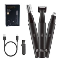 Xusx111 - Nariz Y Oído Trimmer De Pelo Para Hombres - Cepilla Recargable Afeitador De Cara - Clippers De Pelo Nasal 3 En 1 Sin Dolor Ceja Cabello Facial Barba Afeitadora Para Quemaduras Laterales Dobl