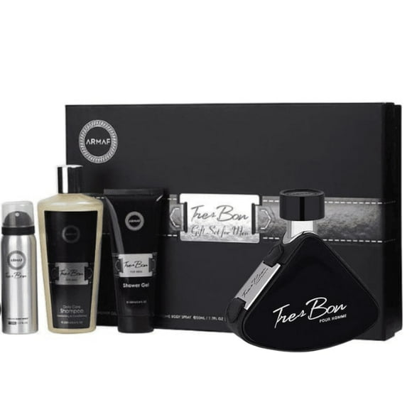 Set Tres Bon Edt 100 Ml + Shower Gel 100 Ml + Body Spray 50 Ml + Shampoo 250 Ml Hombre