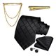 thumbnail image 3 of Corbatas Seda + Pin Cadena + Clip Dorado + Paño + Colleras negro Talla Única, 3 of 5