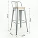 thumbnail image 3 of Pack 4 Pisos de Bar Tolix con Asiento de Madera, 3 of 6